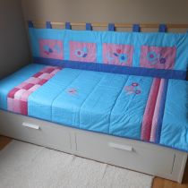 Prehoz-prikrývka Modro-ružová